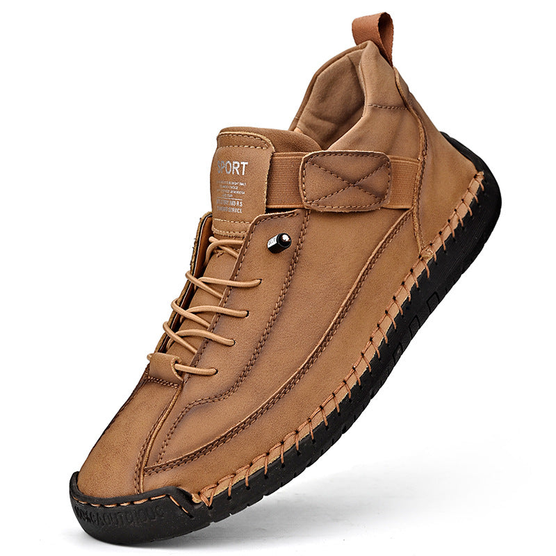 Men's mid top Martin boots outdoor casual workwear stitched men's shoes