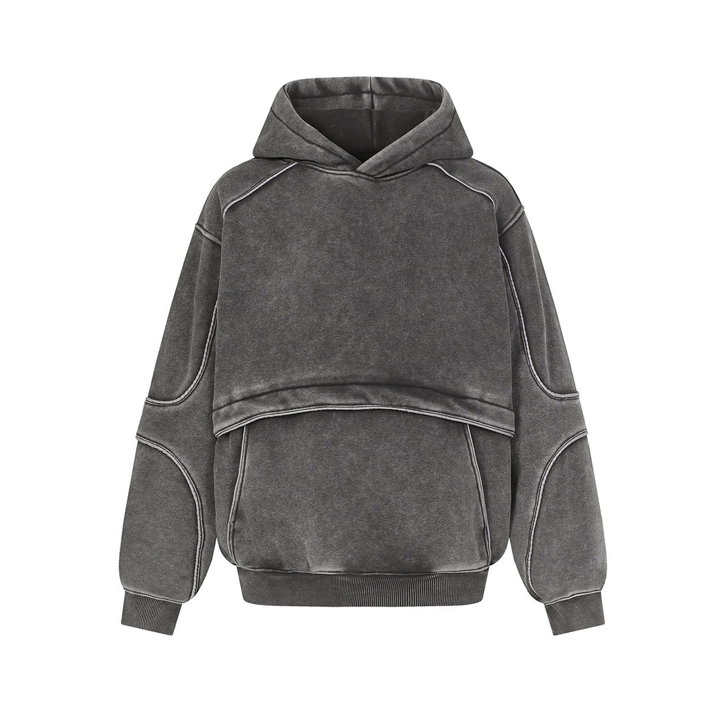 Washed hooded sweatshirt for men