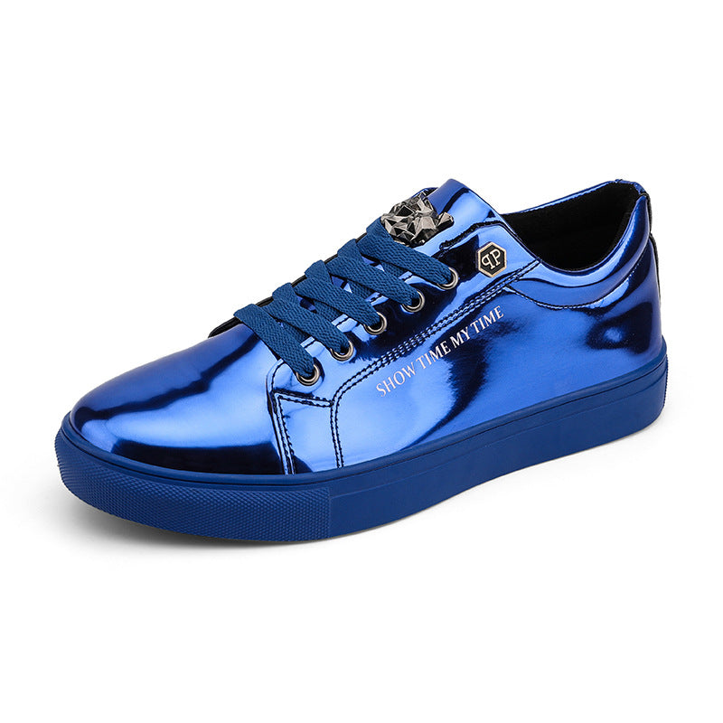 Fashionable board shoes low cut trendy casual sports shoes shiny flat bottomed trendy shoes