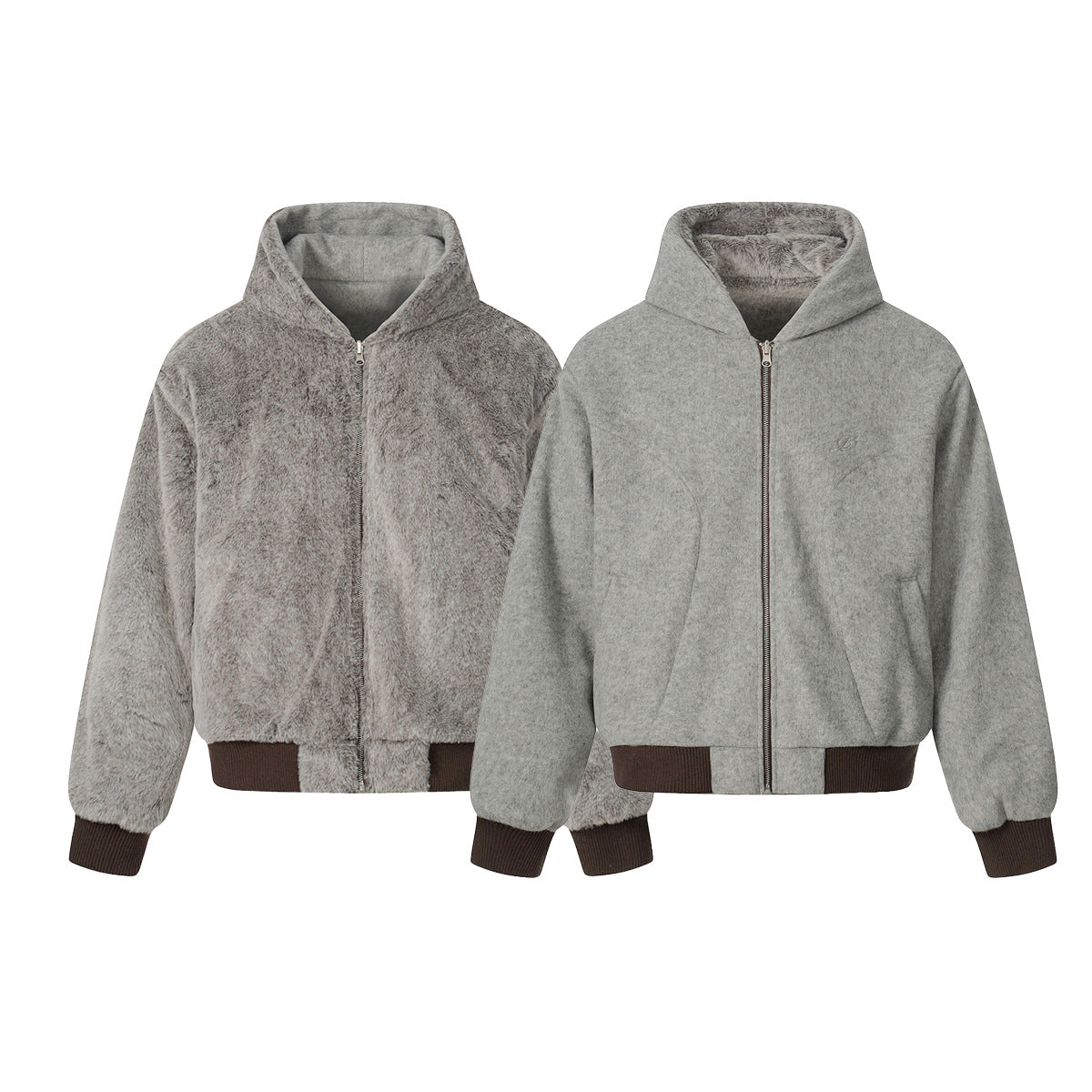 Zipper hooded sweatshirt