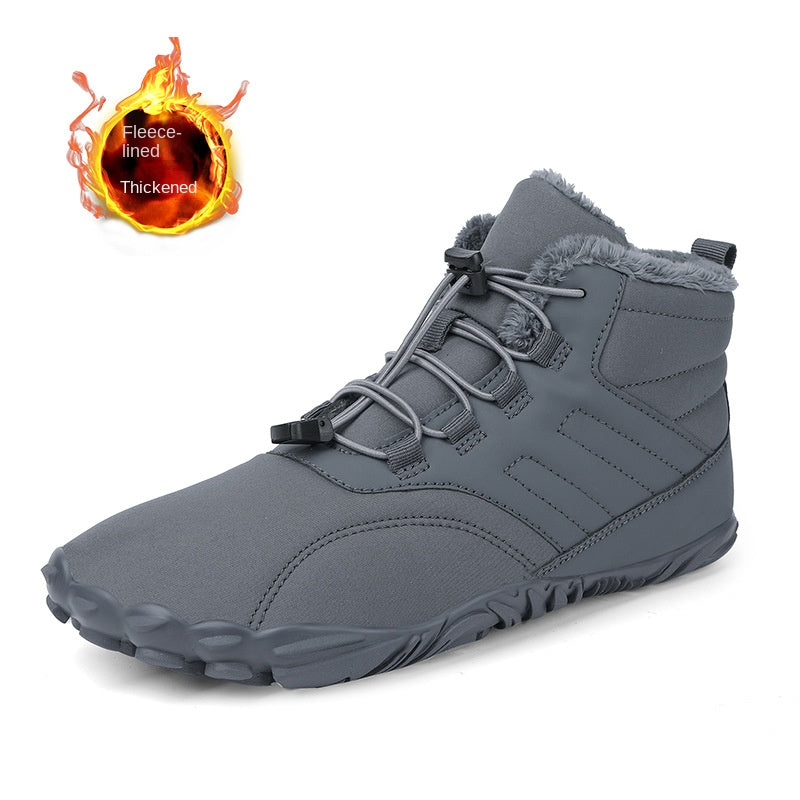Winter Snow Boots Men's Mid-Calf Warm Fleece Lined Winter Shoes