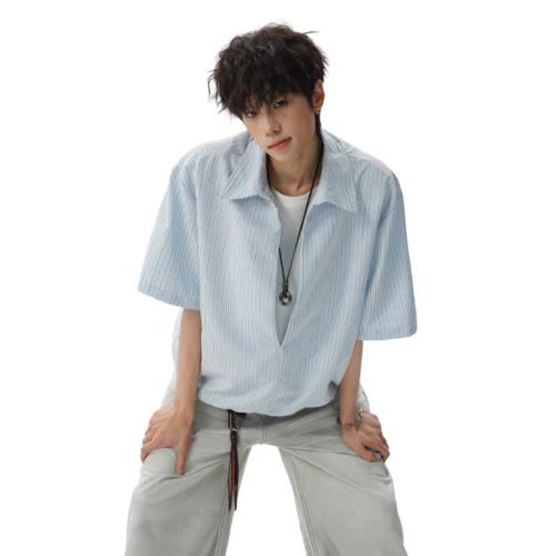 Two-Piece Look Short Sleeve Shirt for Men