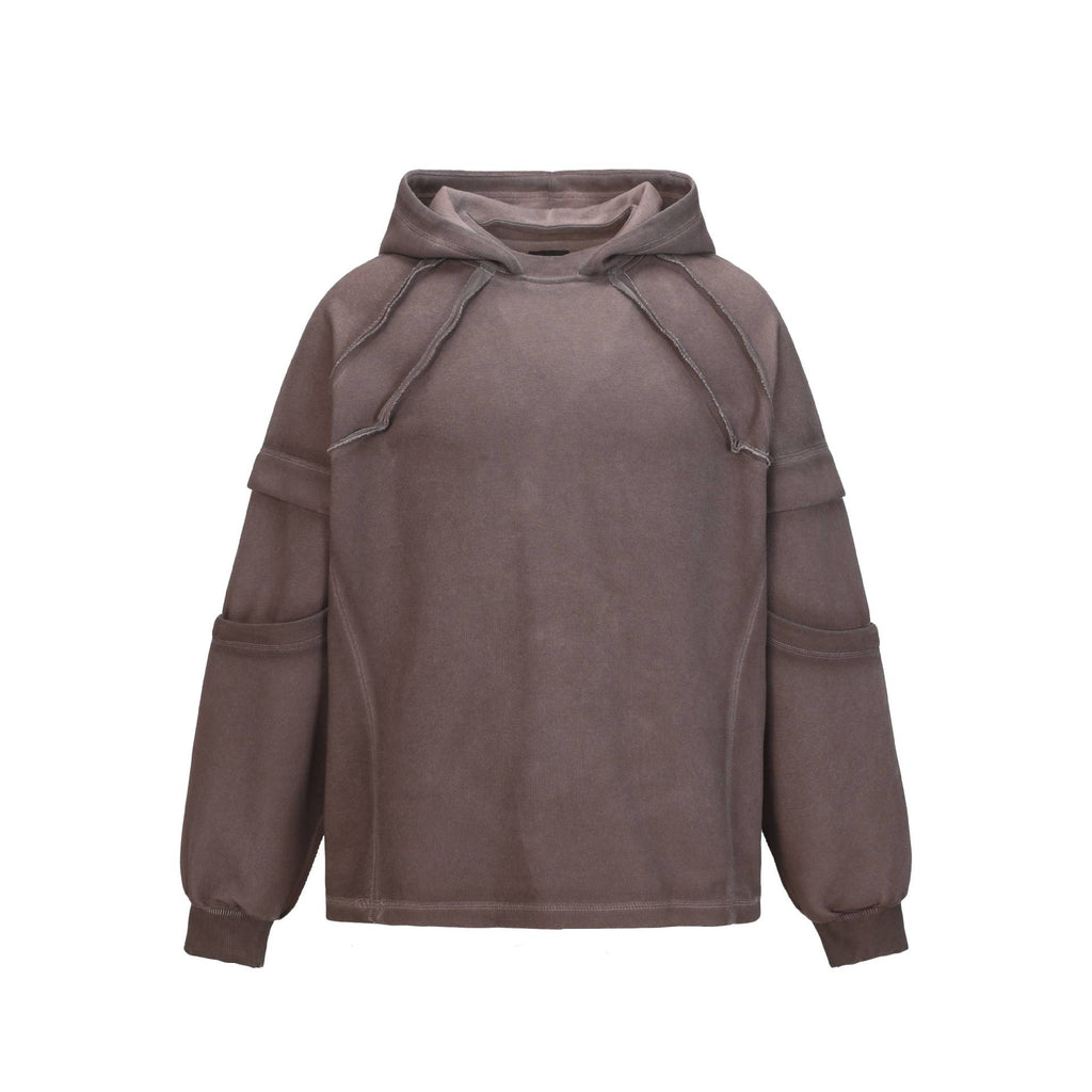 Exposed loop spliced hoodie