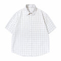 Casual Loose Checkered Short Sleeve Shirt for Men