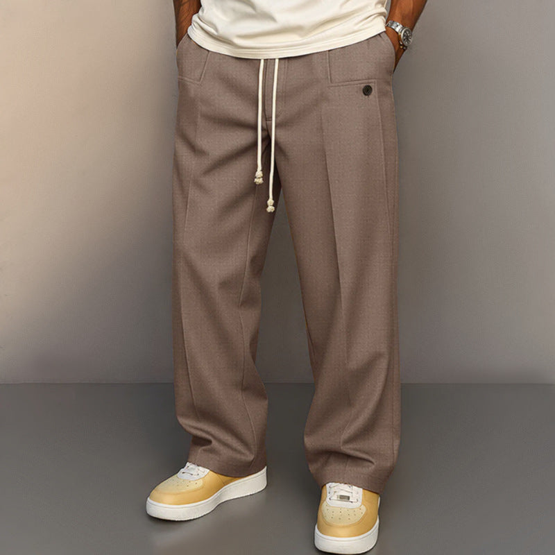 Casual Suit Pants for Men, Loose Straight Fit