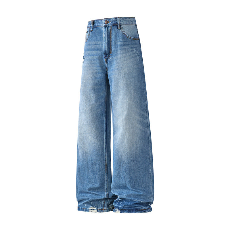 Street Style Baggy Ripped Denim Pants for Men