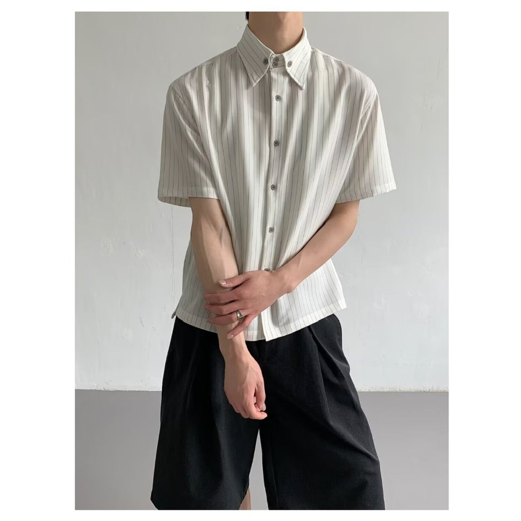 Casual Striped Short Sleeve Shirt for Men