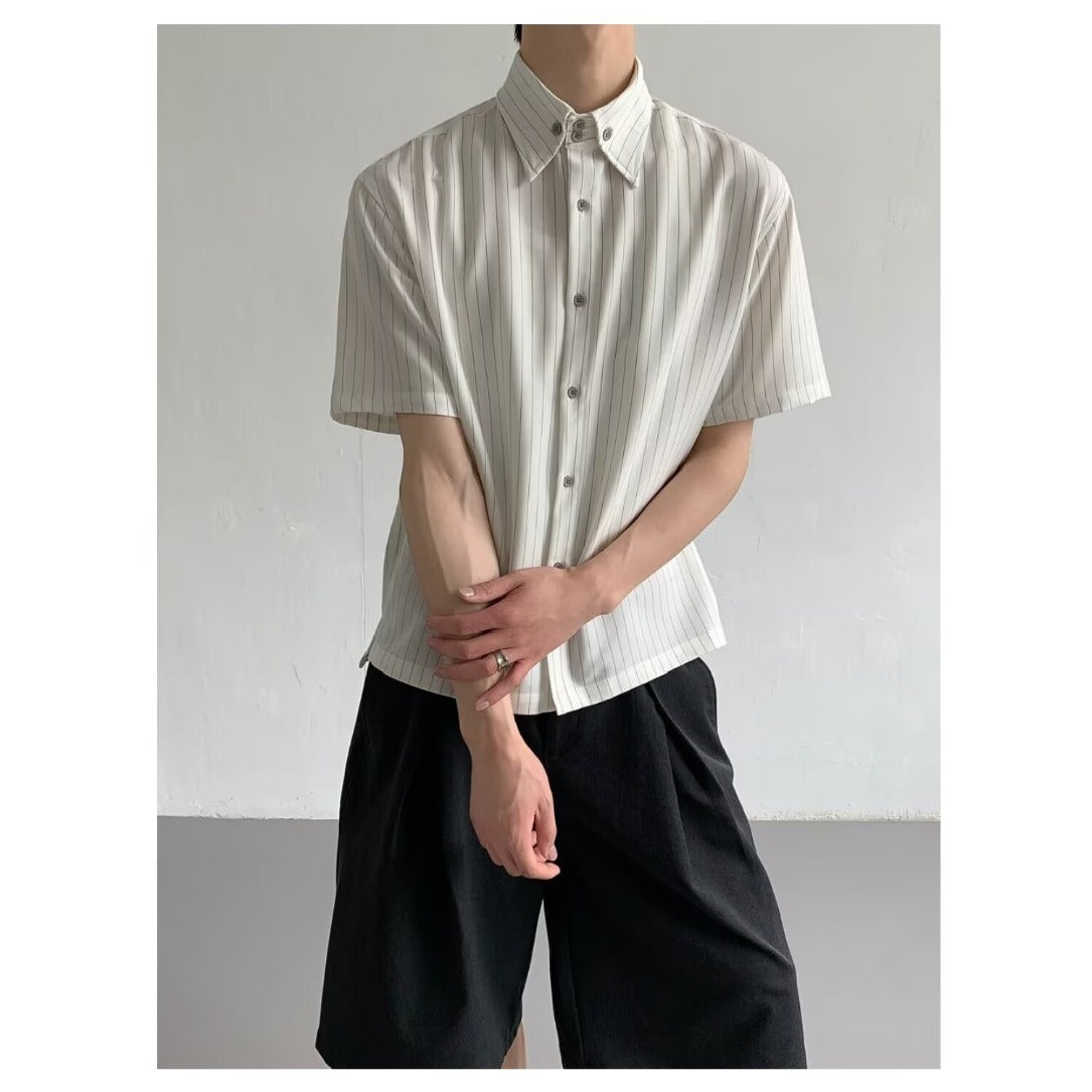 Casual Striped Short Sleeve Shirt for Men