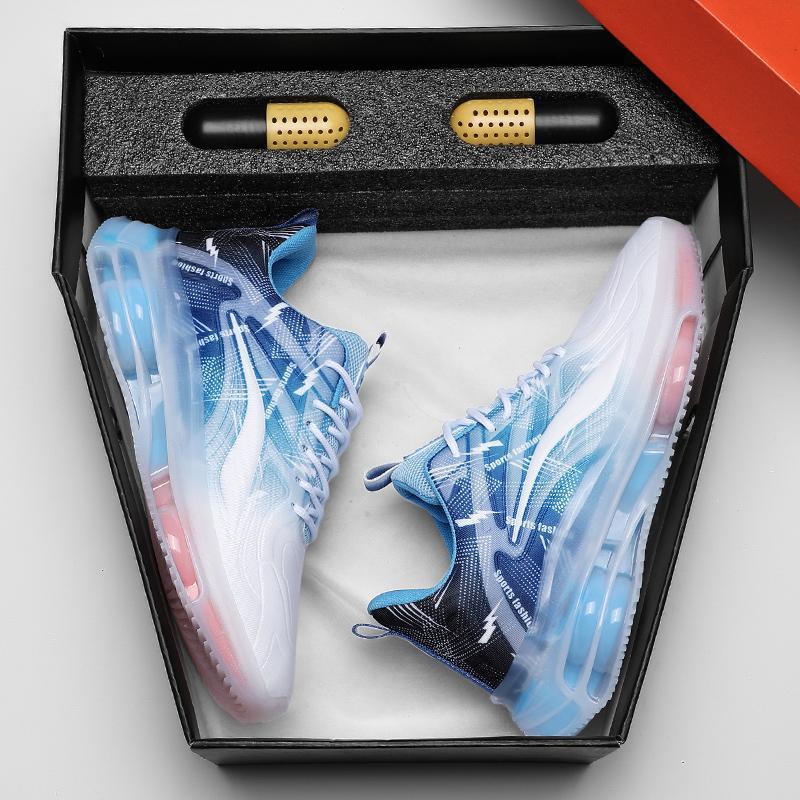 Men's Shoes Breathable Casual Running Height-Increasing Air Cushion Shock-Absorbing Leather Dad Sneakers