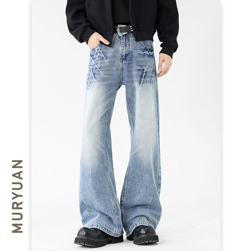 Style Lightning Crack Denim Pants for Men