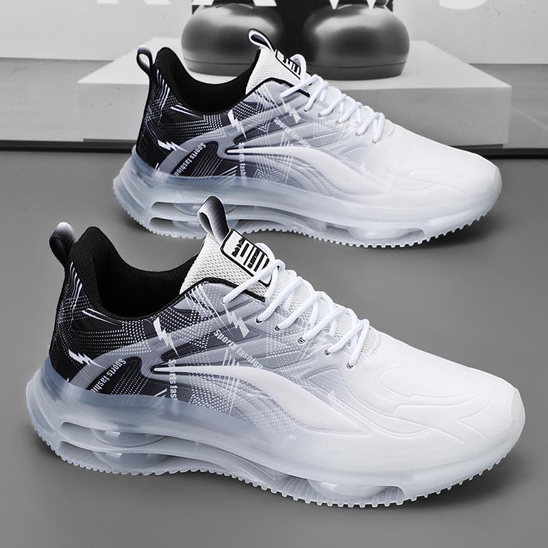 Men's Shoes Breathable Casual Running Height-Increasing Air Cushion Shock-Absorbing Leather Dad Sneakers