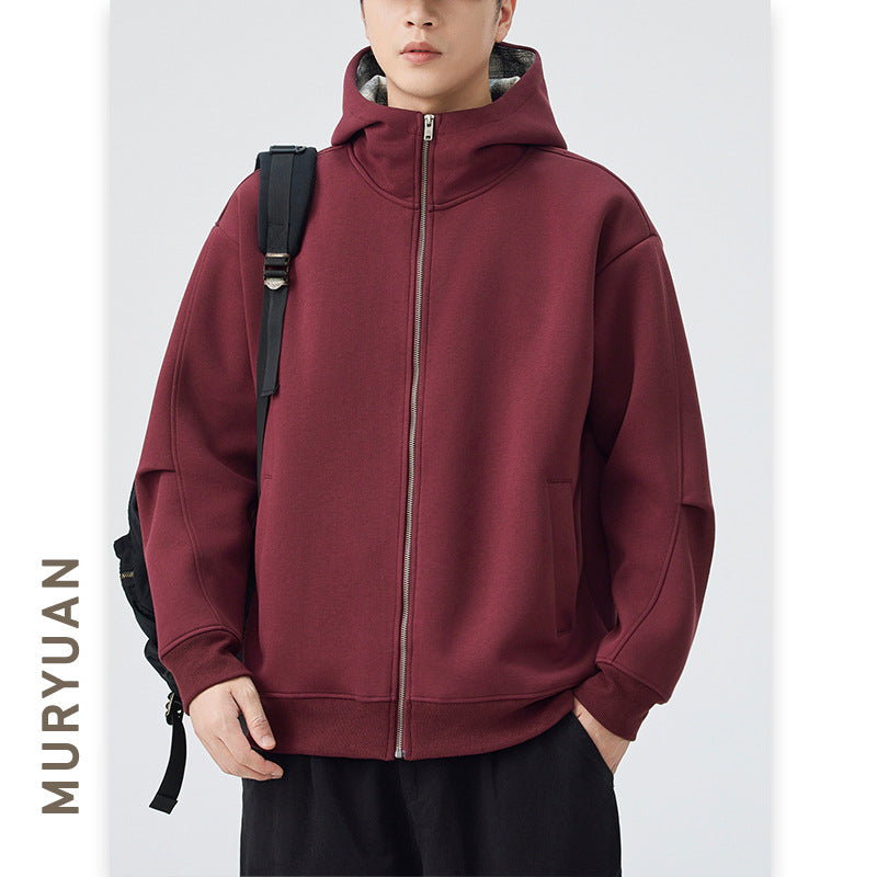 Street Style Zip-Up Hooded Sweatshirt for Men
