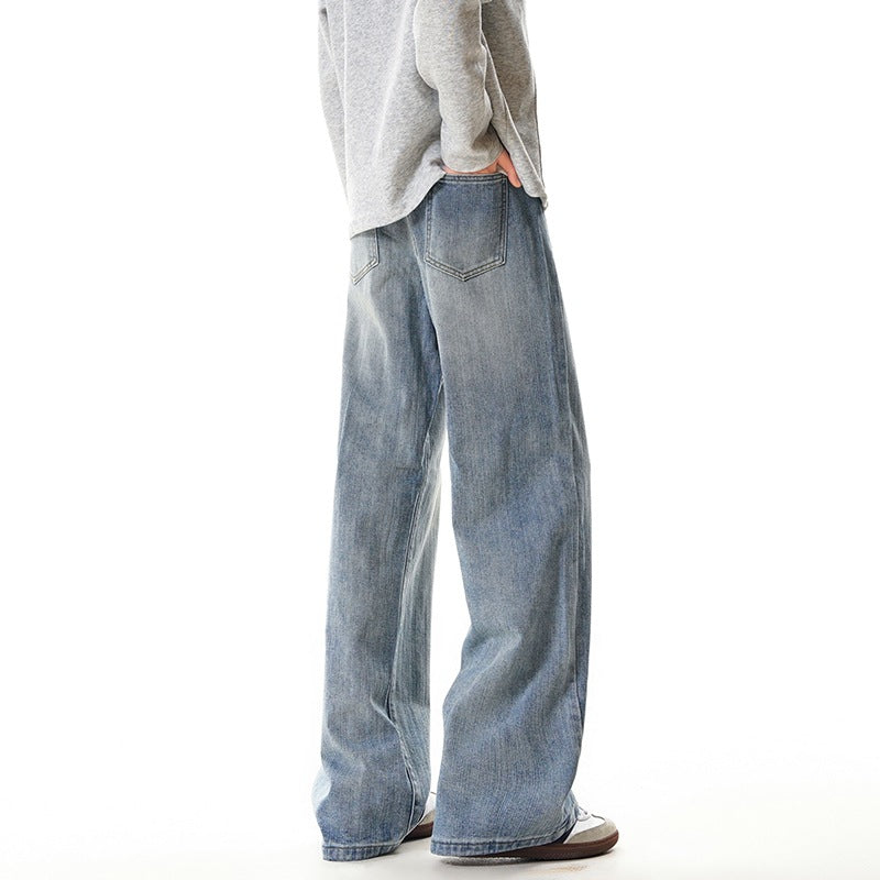 Street Style Washed Straight Leg Jeans