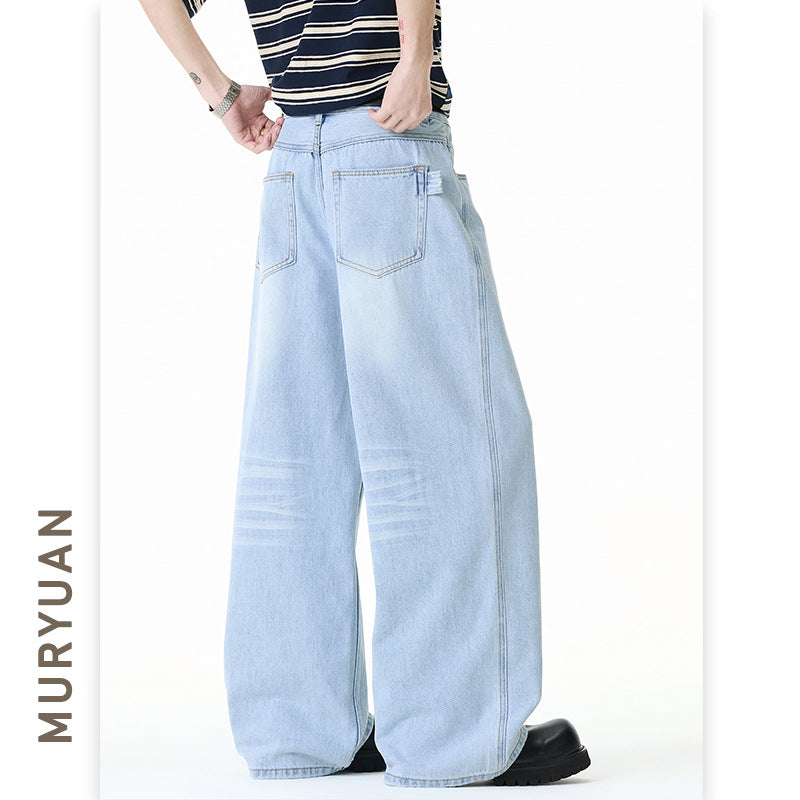 Style Baggy Light Color Denim Pants for Men