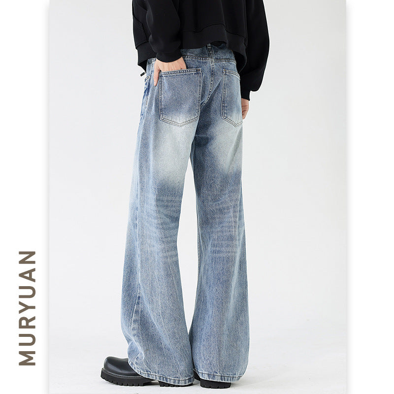 Style Lightning Crack Denim Pants for Men