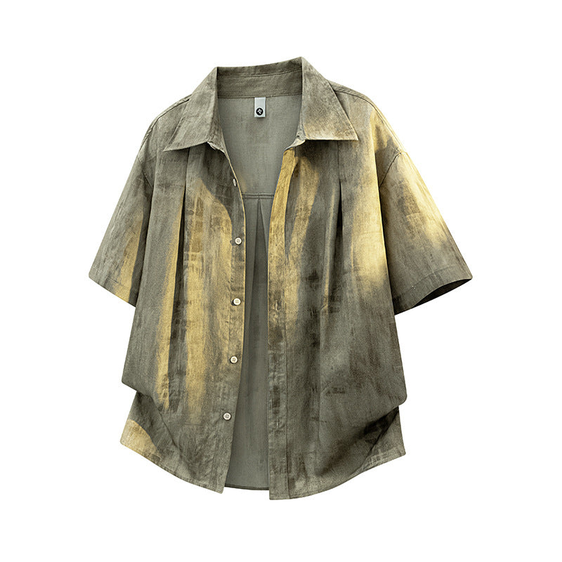Dyed Lyocell Rayon Short Sleeve Shirt for Men