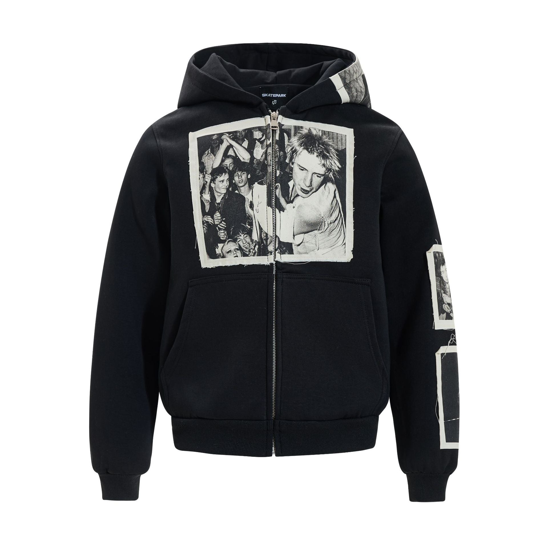 Zipper sweatshirt for men with adhesive tape