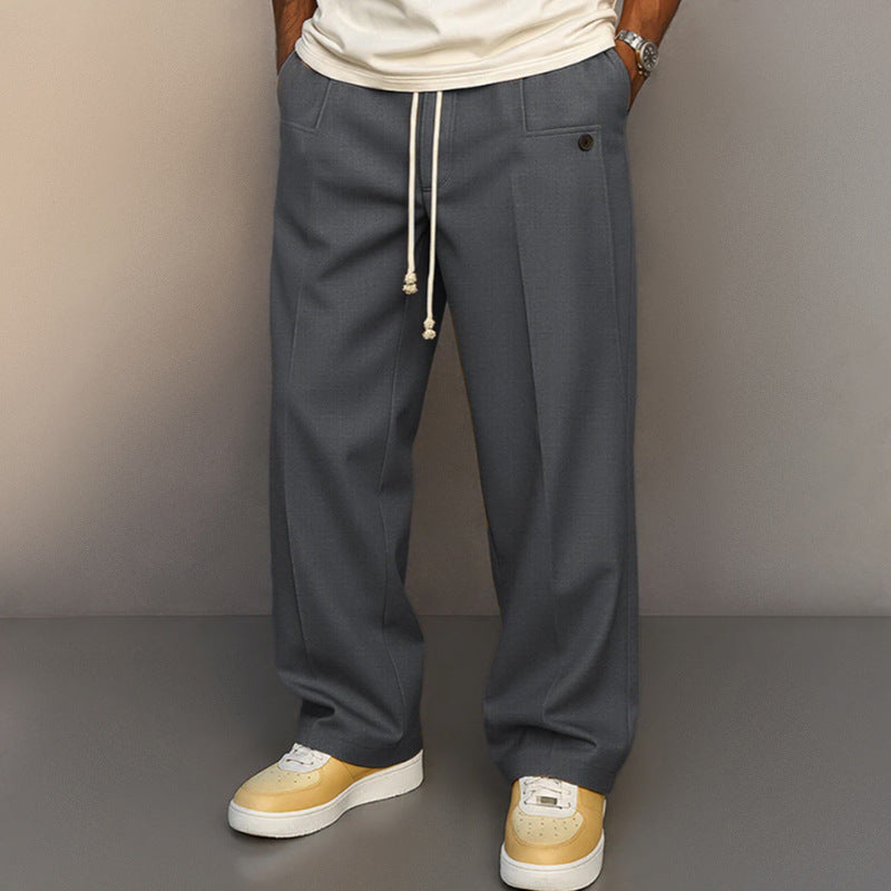 Casual Suit Pants for Men, Loose Straight Fit