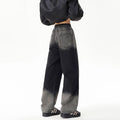 Gradient Drawstring Wide-Leg Jeans