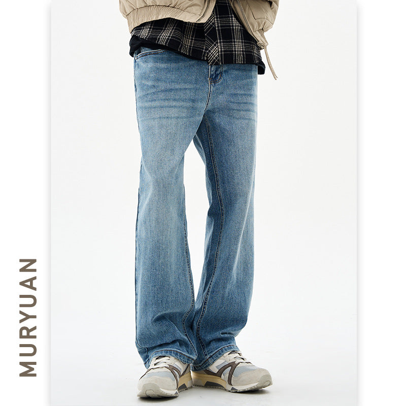 Style Denim Pants for Men Brand Loose Straight