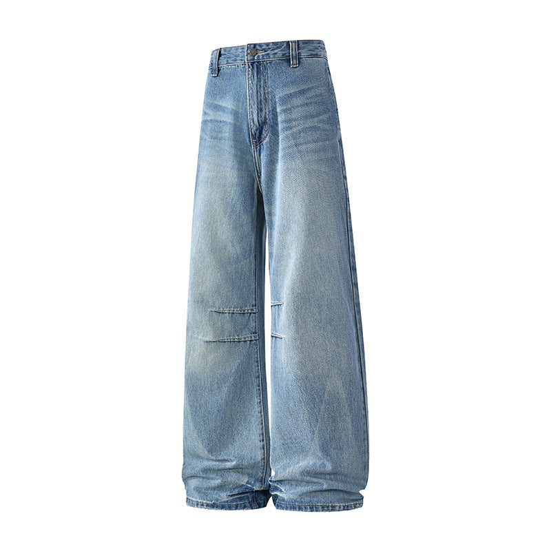 Heavy Washed Denim Pants for Men