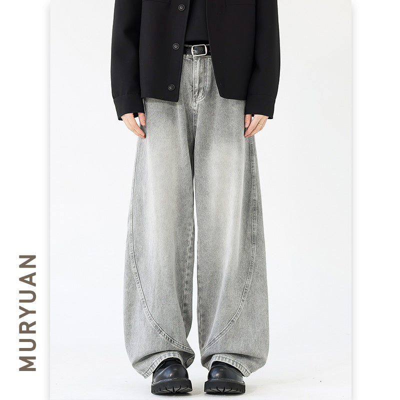 Street Deconstructed Knife-Shape Denim Pants for Men