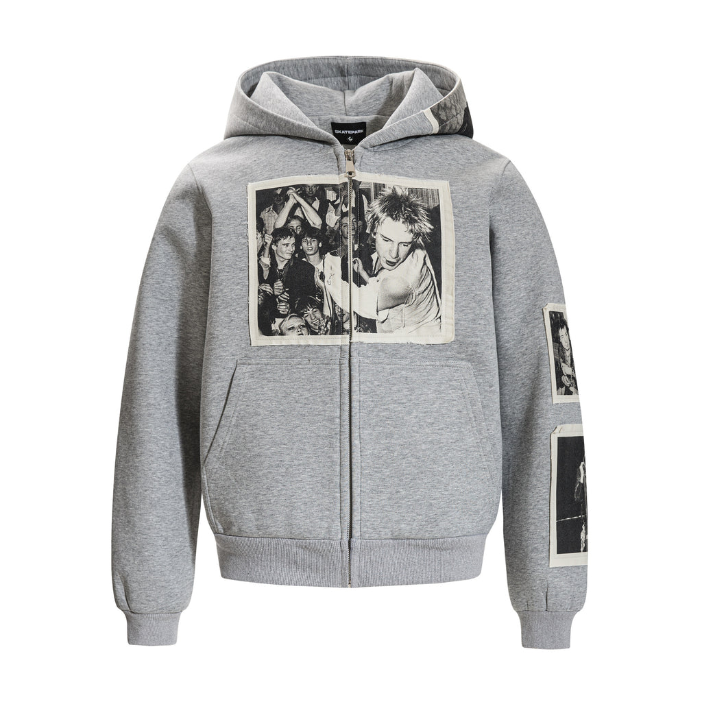 Zipper sweatshirt for men with adhesive tape