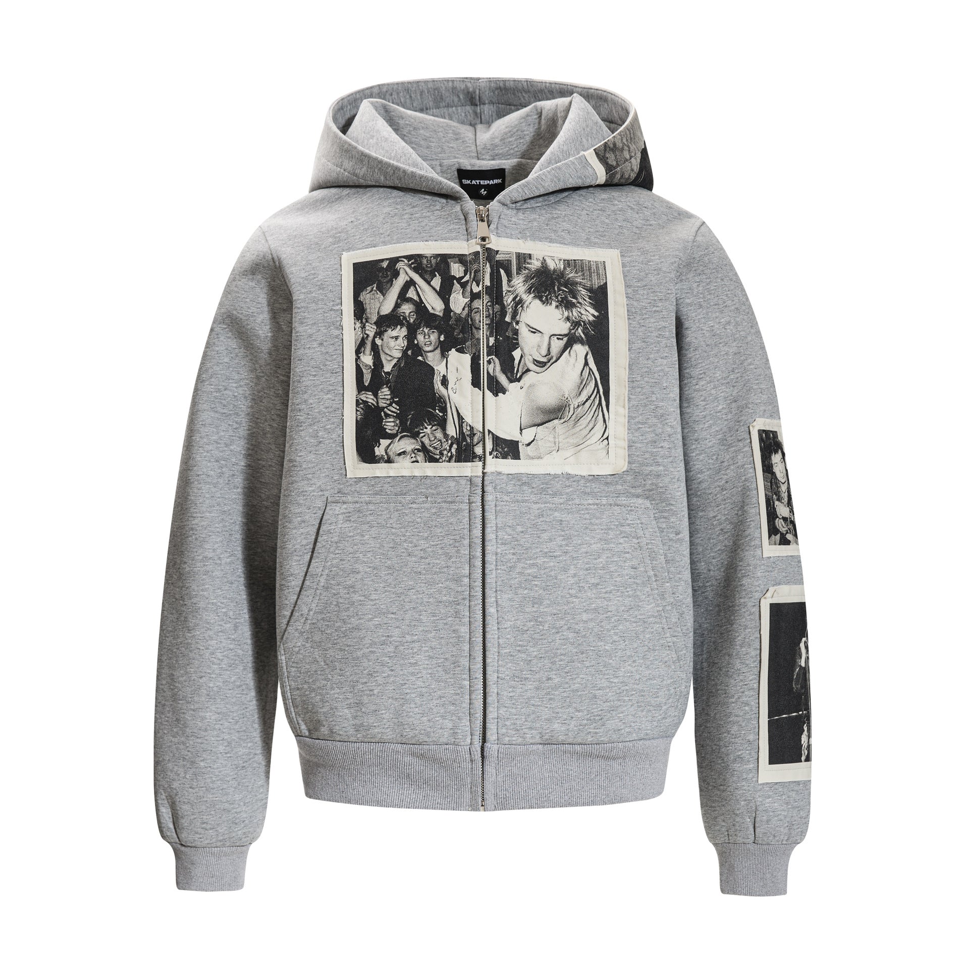 Zipper sweatshirt for men with adhesive tape