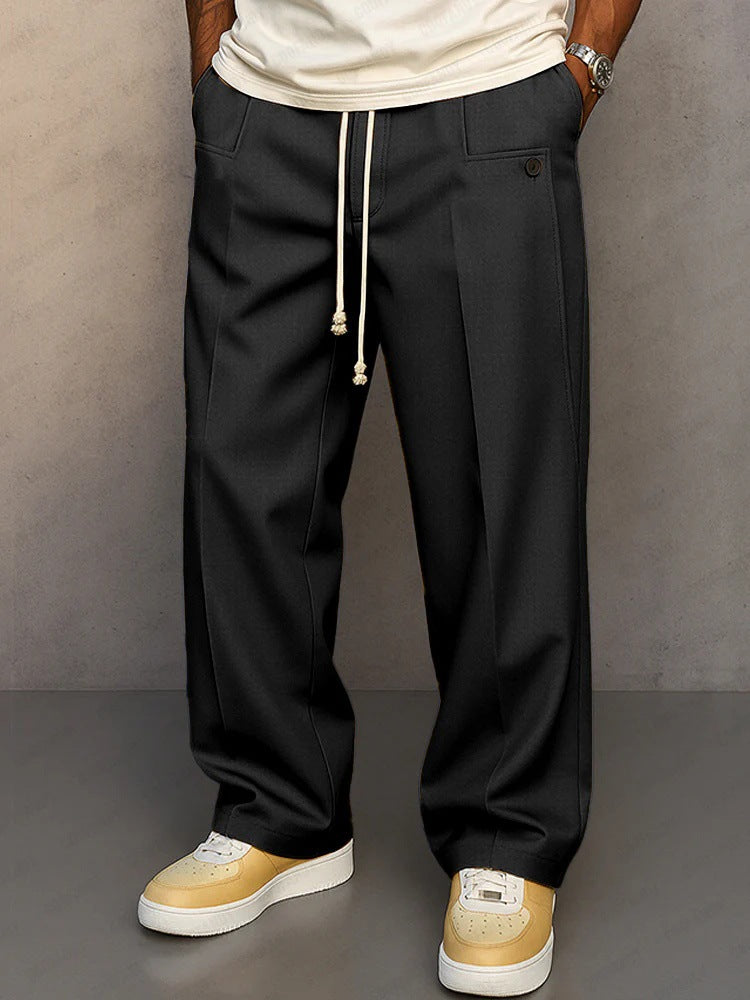 Casual Suit Pants for Men, Loose Straight Fit