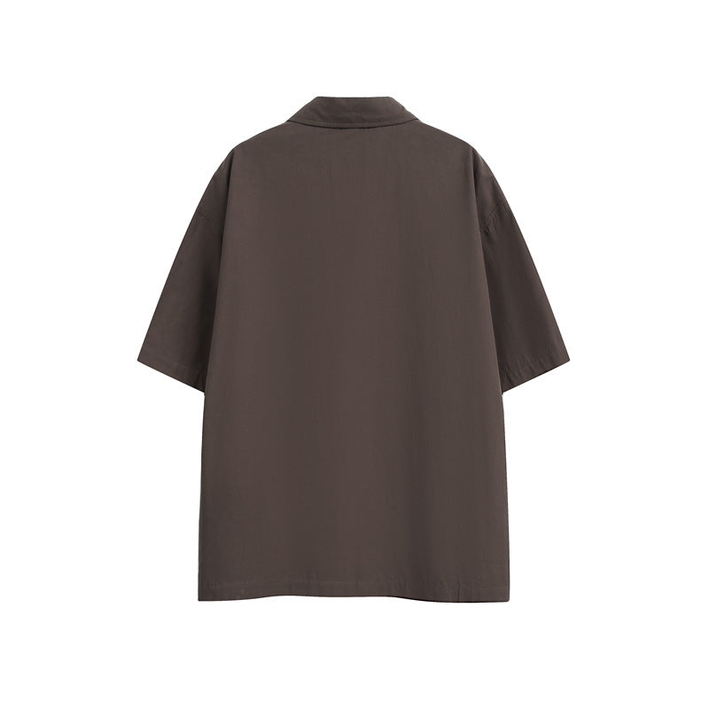 Ethnic Pattern Embroidered Short Sleeve Shirt for Men