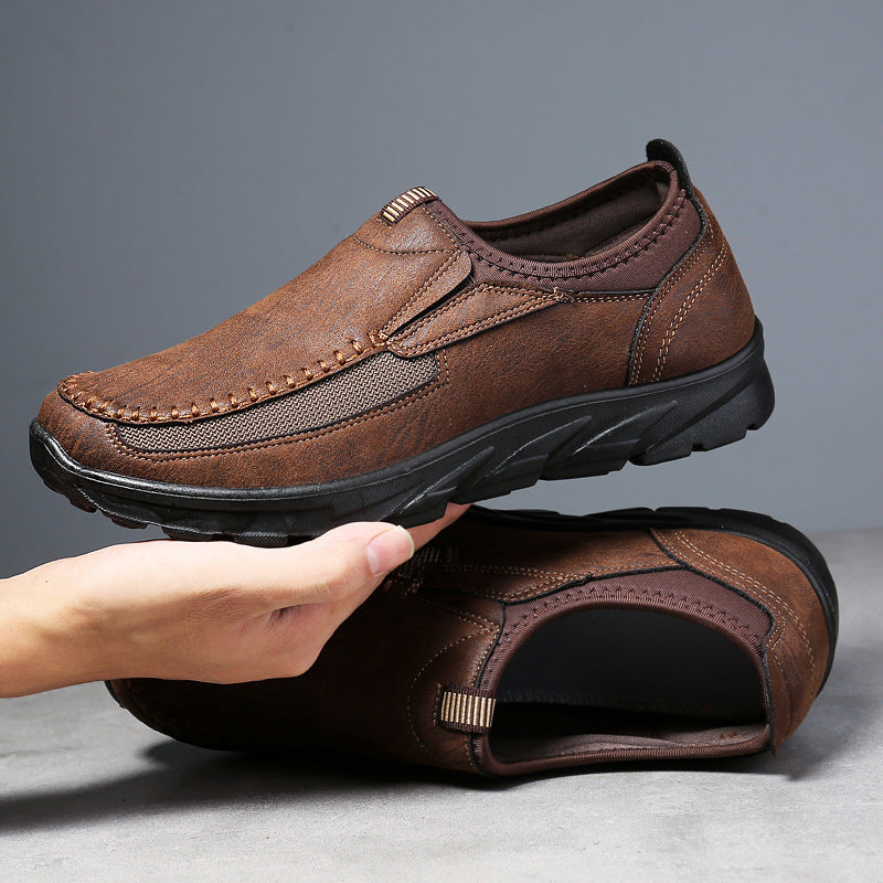 Men's shoes, fashionable and breathable, men's business shoes, British lazy shoes, dad's single shoes, casual shoes, men's shoes
