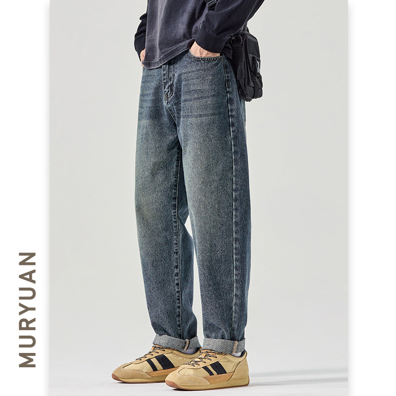 Casual Straight-Leg Harlan Denim Pants for Men