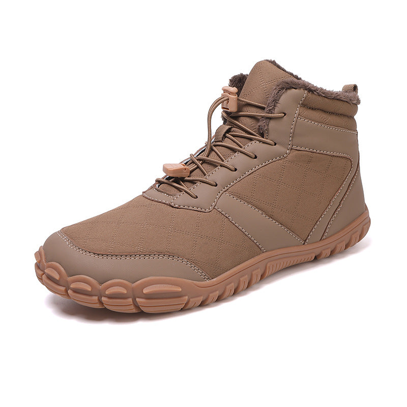 Winter Snow Boots Men's Mid-Calf Warm Fleece Lined Winter Shoes