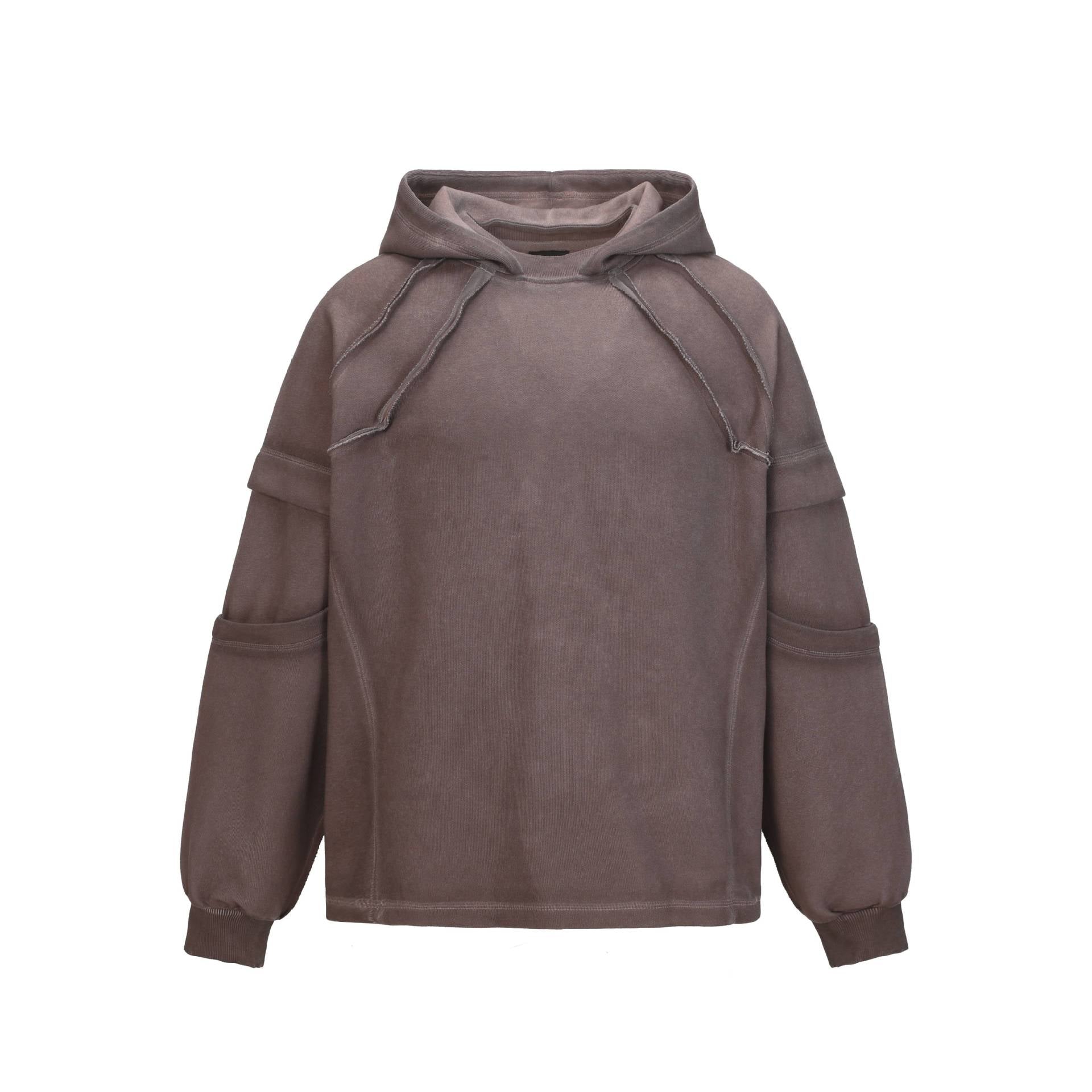Exposed loop spliced hoodie