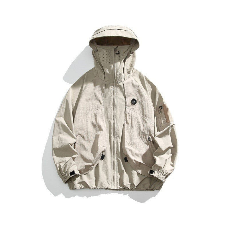 Hooded Jacket for Men Lightweight Cycling Coat Top