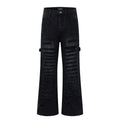 Vintage Handcrafted Distressed Denim Flare Pants for Men
