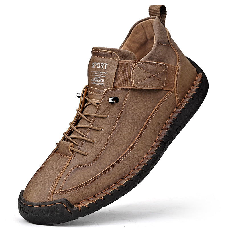 Men's mid top Martin boots outdoor casual workwear stitched men's shoes